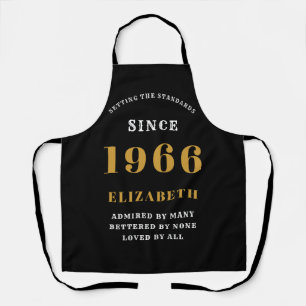 Personalised 60th Birthday Apron - Black & Gold 