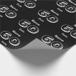 Personalised 60th Birthday Black Wrapping Paper<br><div class="desc">60 yrs old b-day black and white gift wrap paper.</div>