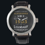 Personalised 60th Birthday Or Retirement Born 1965 Watch<br><div class="desc">A personalised unique watch for that special birthday person turning 60 or retirement gift. Add the name to this vintage retro style black, white and gold design for a custom gift. Easily edit the name and year with the template provided. A wonderful custom gift for a special occasion. More gifts...</div>