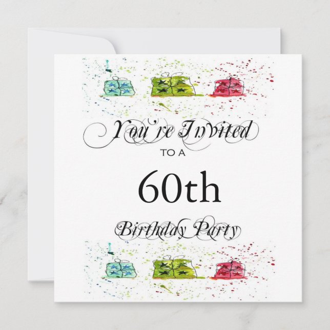 Personalised 60th Birthday Party Invitations (Front)