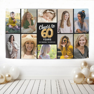 Personalised 60th Birthday Photo Collage Banner