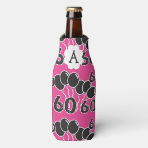 Personalised 60th Birthday PINK Bottle Cooler