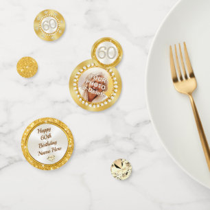 Personalised, 60th Birthday Table Decorations, Confetti