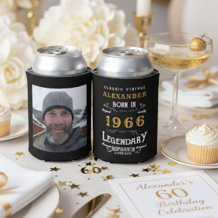 Personalised 60th Birthday Vintage Photo Keepsake Can Cooler