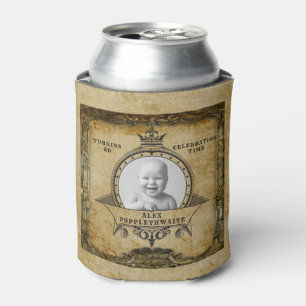 Personalised 60th Birthday Vintage Photo Template Can Cooler