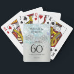 Personalised 60th Diamond Anniversary Keepsake  Playing Cards<br><div class="desc">Create a stylish and fun keepsake with couples names,  date,  and custom text on these playing cards.  This original design will look great as a party favour,  a guest keepsake or a gift for the couple.  Silver tones and sparkles and the modern text celebrate a 60th Wedding Anniversary.</div>