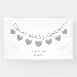 Personalised 60th Diamond Wedding Anniversary Banner