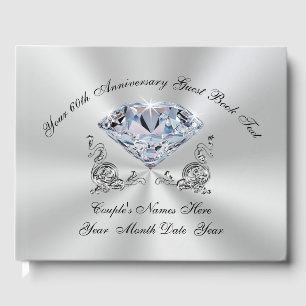 Personalised 60th Wedding Anniversary Guest Book