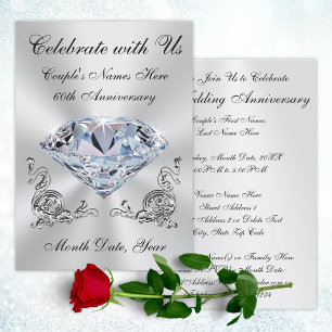 Personalised 60th Wedding Anniversary Invitations