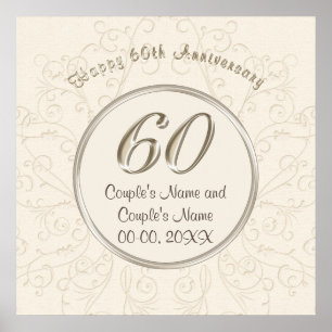 Personalised 60th Wedding Anniversary Posters
