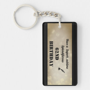 Personalised 62nd Birthday Acrylic Keychain