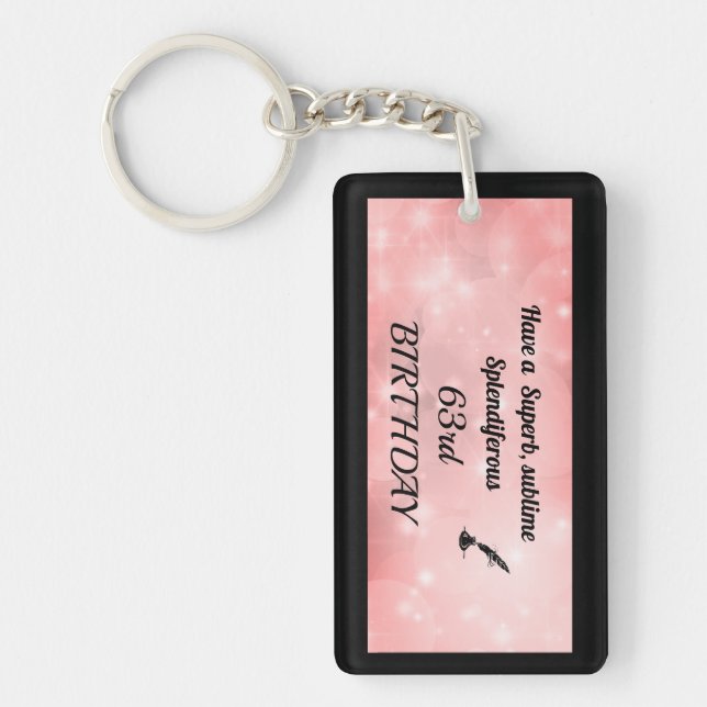 Personalised 63rd Birthday Acrylic Keychain (Front)