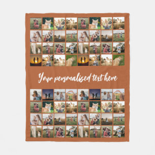 Personalised 64 Photo Collage Fleece Blanket