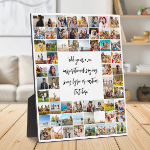 Personalised 64 Photo Collage With Quote Plaque