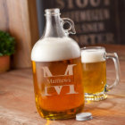 Personalised 64oz Monogrammed Glass Beer Growler