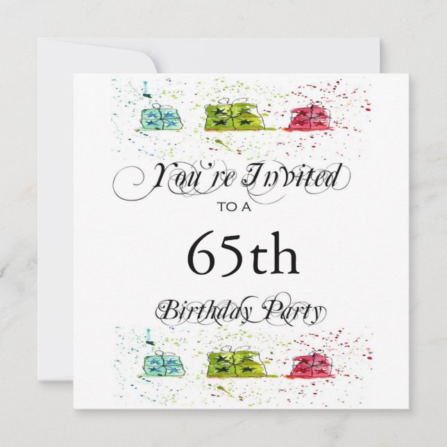 Personalised 65th Birthday Party Invitations (Front)
