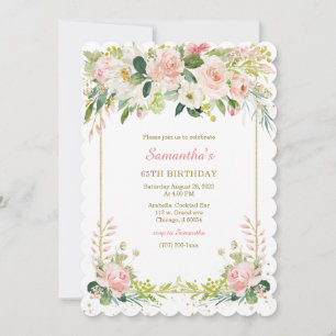 Personalised 65TH Woman Birthday Invitations