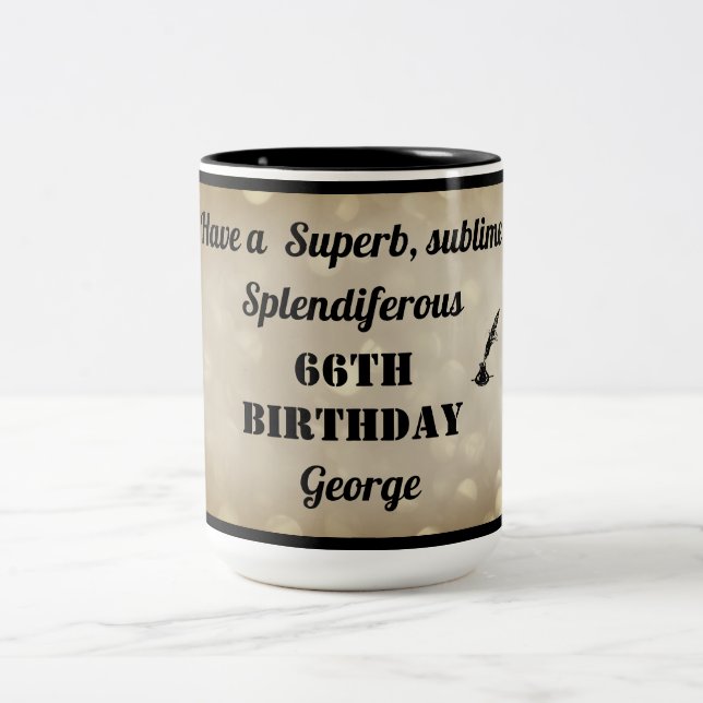 Personalised 66th Birthday Mug (Center)