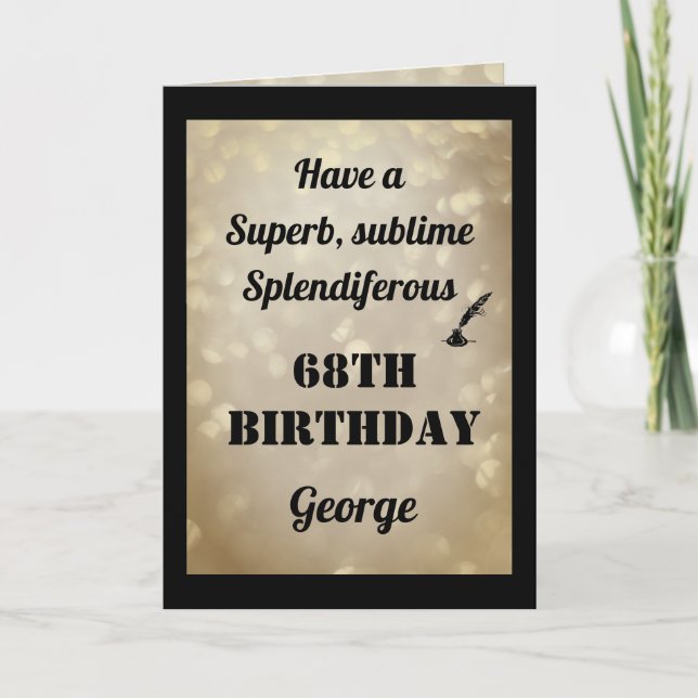 Personalised 68th Birthday Folded Greeting Card (Front)