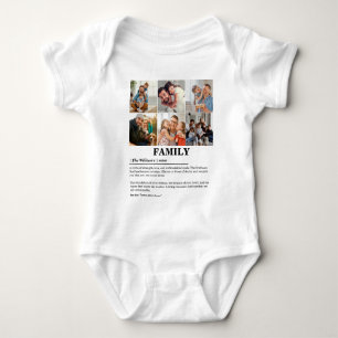 Personalised 6 Photo Collage Family Definition Baby Bodysuit