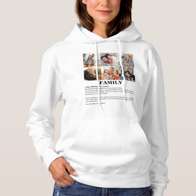Personalised 6 Photo Collage Family Definition Hoodie (Front)