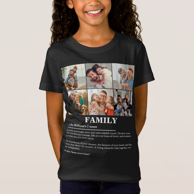 Personalised 6 Photo Collage Family Definition T-Shirt (Front)