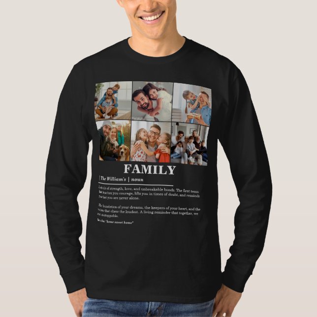Personalised 6 Photo Collage Family Definition T-Shirt (Front)