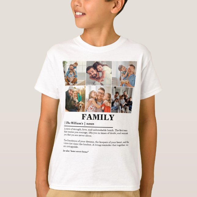 Personalised 6 Photo Collage Family Definition T-Shirt (Front)