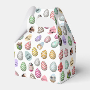 Personalised 6 Photo Pastel Easter Egg Pattern  Favour Box