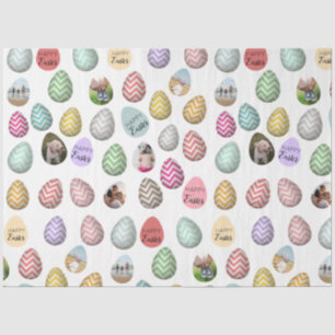 Personalised 6 Photo Pastel Easter Egg Pattern Tissue Paper