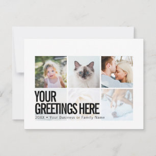 Personalised 6 photos Modern Universal Greetings Postcard