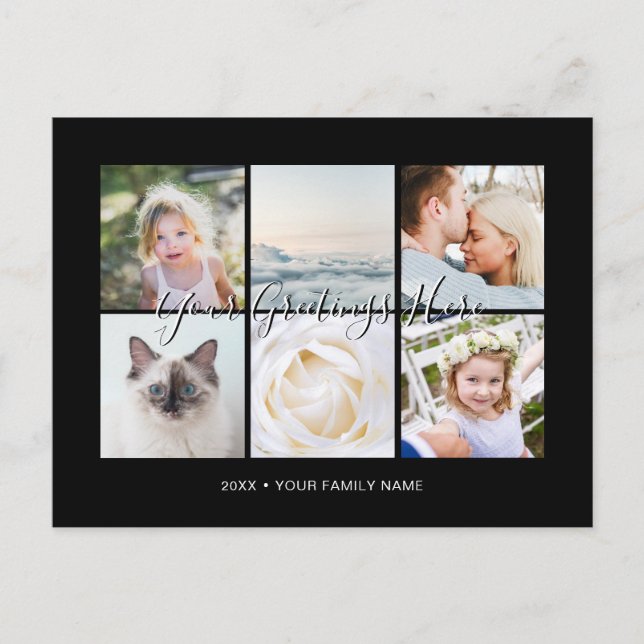 Personalised 6 photos Universal Greetings Postcard (Front)