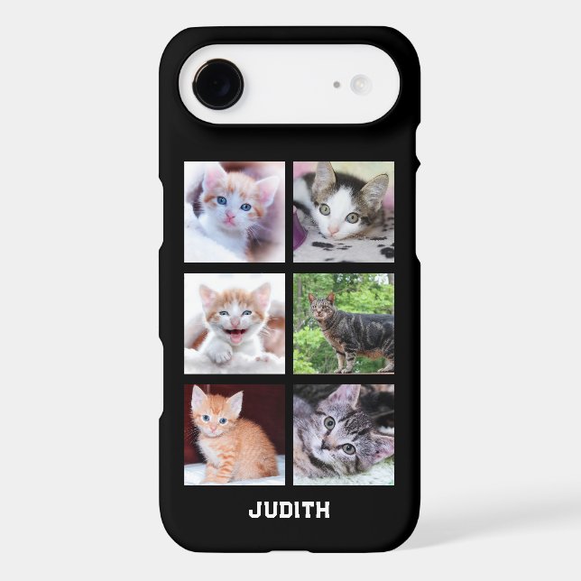 Personalised 6 Square Pet Photo Collage Black (Back)