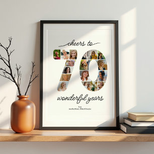 Personalised 70 Photo Collage Celebration Poster