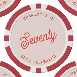 Personalised 70 Seventy Seventieth Birthday Poker Chips