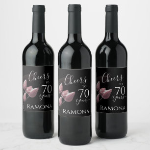 Personalised 70 Years Old Birthday Party Wine Label