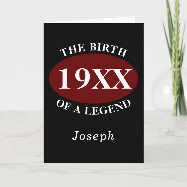Personalised 70th Birthday Birth Of A Legend Retro Card (Front)