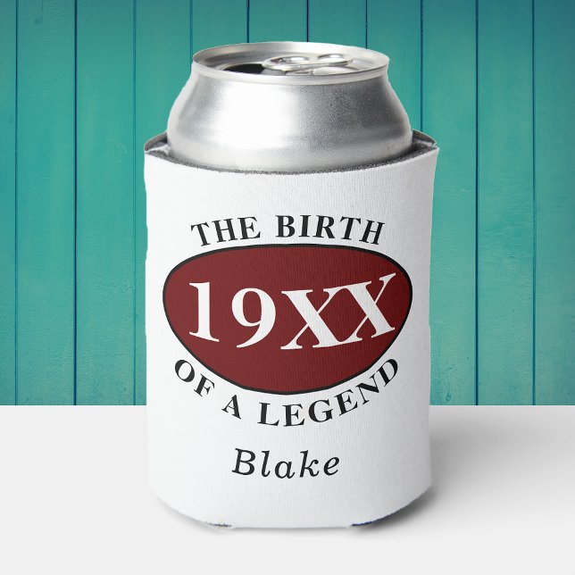 Personalised 70th Birthday Birth Of A Legend White Can Cooler (Creator Uploaded)