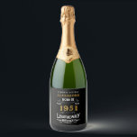 Personalised 70th Birthday Born 1951 Vintage Black Sparkling Wine Label<br><div class="desc">A personalised classic sparkling wine bottle label design for that birthday celebration for somebody born in 1951 and turning 70. Add the name to this vintage retro style black, white and gold design for a custom 70th birthday gift. Easily edit the name and year with the template provided. A wonderful...</div>