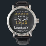 Personalised 70th Birthday Or Retirement Born 1955 Watch<br><div class="desc">A personalised unique watch for that special birthday person turning 70 or retirement gift. Add the name to this vintage retro style black, white and gold design for a custom gift. Easily edit the name and year with the template provided. A wonderful custom gift for a special occasion. More gifts...</div>