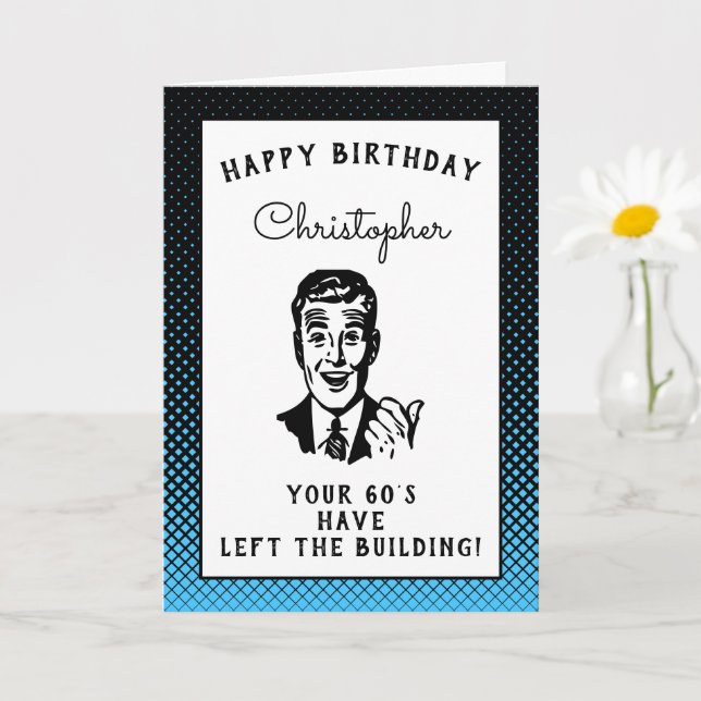 Personalised 70th Birthday Over The Hill Funny Card (Small Plant)