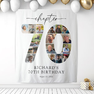Personalised 70th Birthday Photo Memory Tapestry