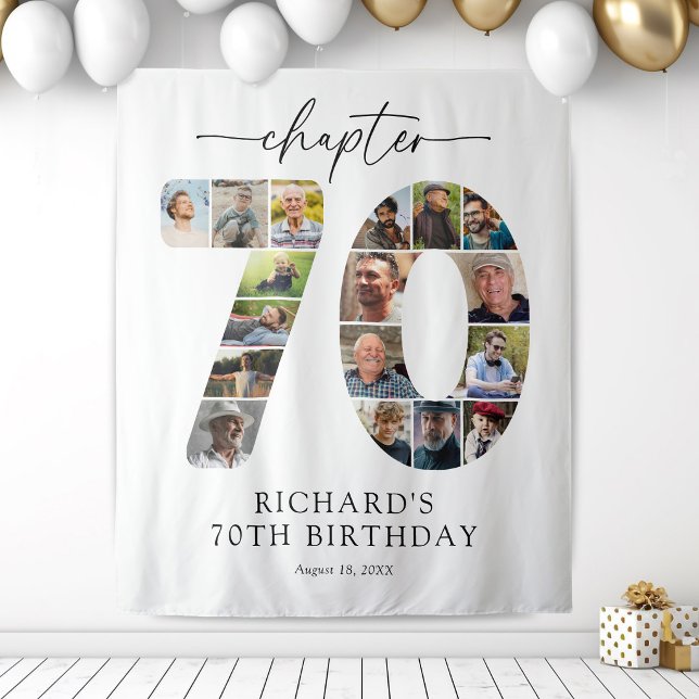 Personalised 70th Birthday Photo Memory Tapestry (Creator Uploaded)