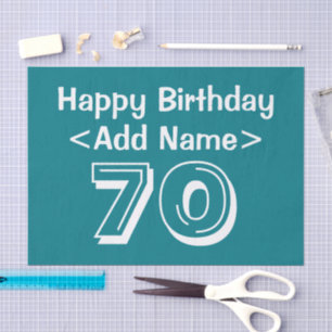Personalised 70th Birthday Themed Tissue Paper