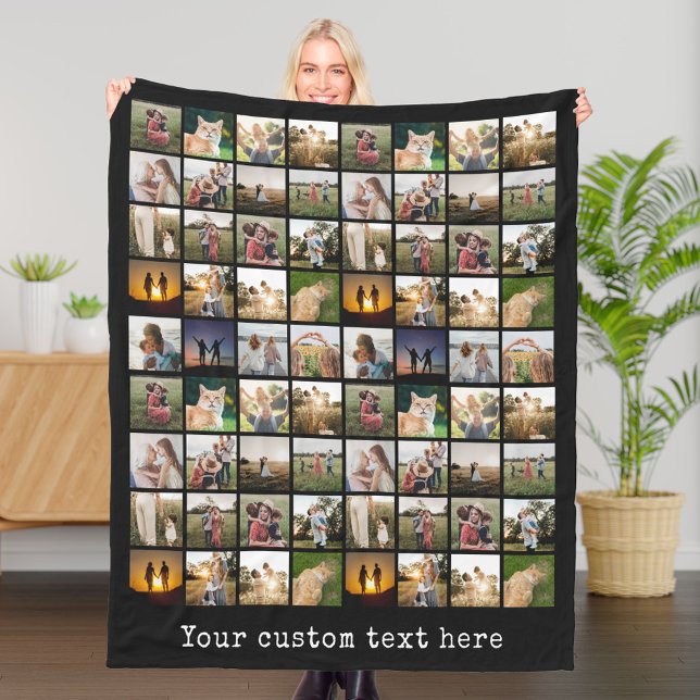 Personalised 72 Photo Collage Fleece Blanket (Creator Uploaded)