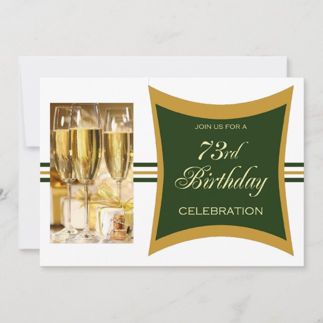 Personalised 73rd Birthday Party Invitations (Front)