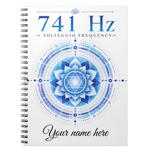 Personalised 741 Hz Solfeggio Frequency Notebook (Front)