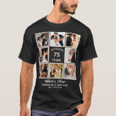 Personalised 75 Years Anniversary 8 Photo Collage T-Shirt (Front)