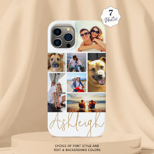 Personalised 7 Photo Collage Custom Colours Case-Mate iPhone Case