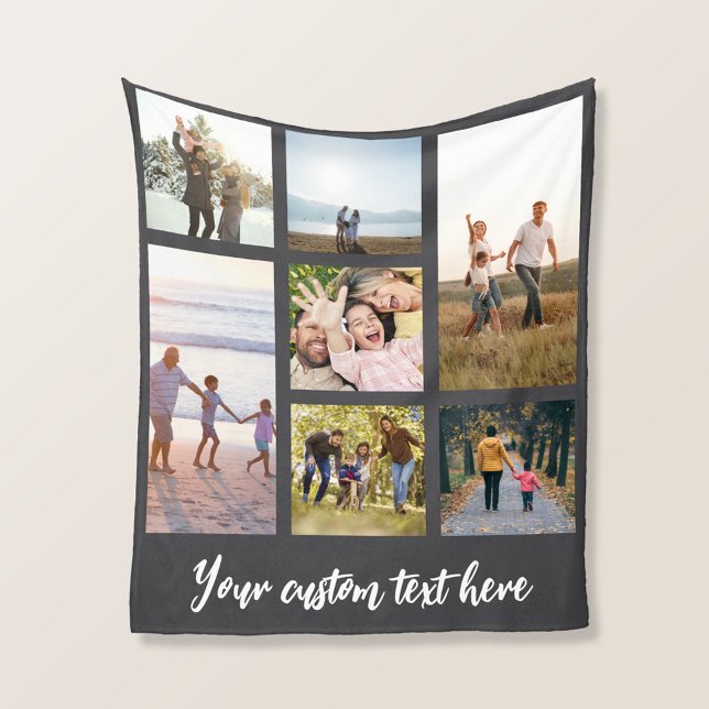 Personalised 7 Photo Collage Fleece Blanket (Creator Uploaded)